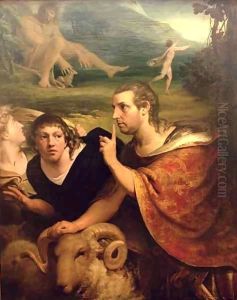 Portraits of James Barry and Edmund Burke in the characters of Ulysses and his companion fleeing from the Cave of Polyphemus by James Barry