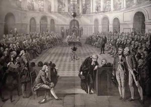 The Irish House of Commons, AD 1790, College Green, Dublin by Henry Barraud and John Hayter