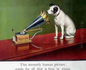 Advertisement for Victor gramophones by Francis Barraud