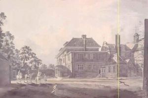 The Courtyard of a Mansion, with Figures