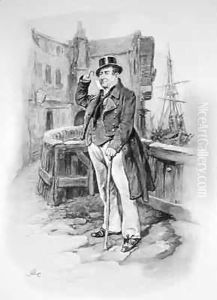 Captain Cuttle, from 'Charles Dickens A Gossip about his Life' by Frederick Barnard