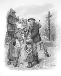 Mr Peggotty at St. Saviour's Cross by Frederick Barnard
