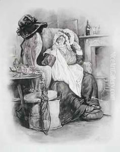 Mrs Gamp, from 'Charles Dickens A Gossip about his Life' by Frederick Barnard