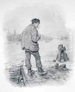 Rogue Riderhood at Limehouse Hole by Frederick Barnard