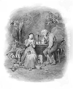 Caleb Plummer and his blind daughter by Frederick Barnard