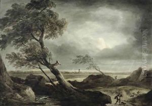 Landscape with Village Stormy Effect by Benjamin Barker