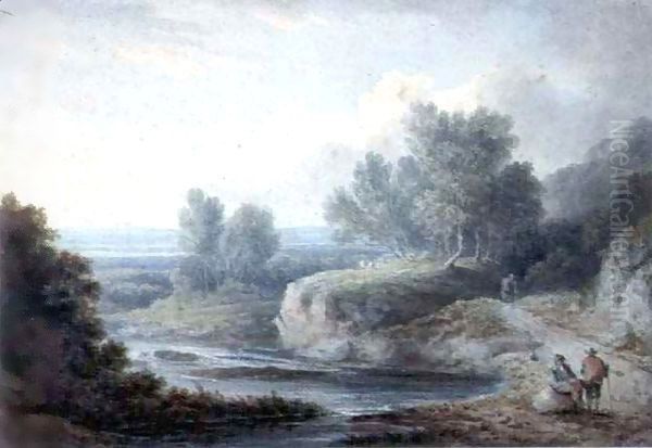 River Scene with Figures - view 1