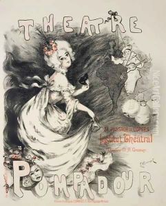 Reproduction of a poster for the 'Pompadour Theatre' by Emmanuel Barcet