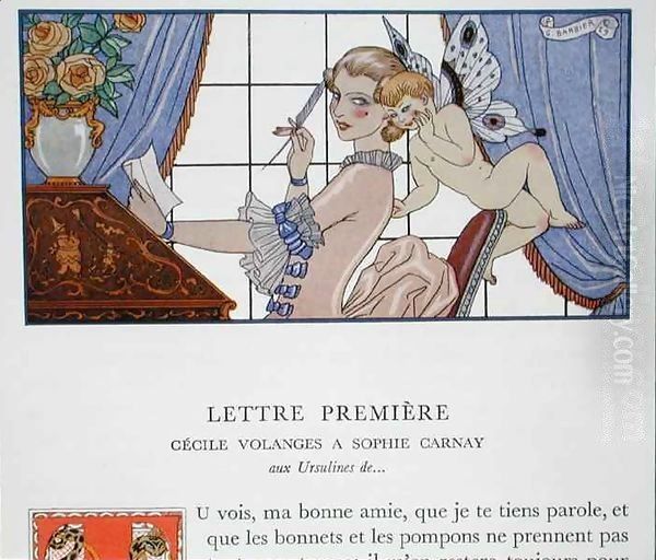 The First Letter, illustration from 'Les Liaisons Dangereuses' - view 1