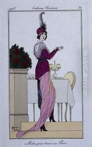 Costume plate from Gazette du Bon Ton by Georges Barbier