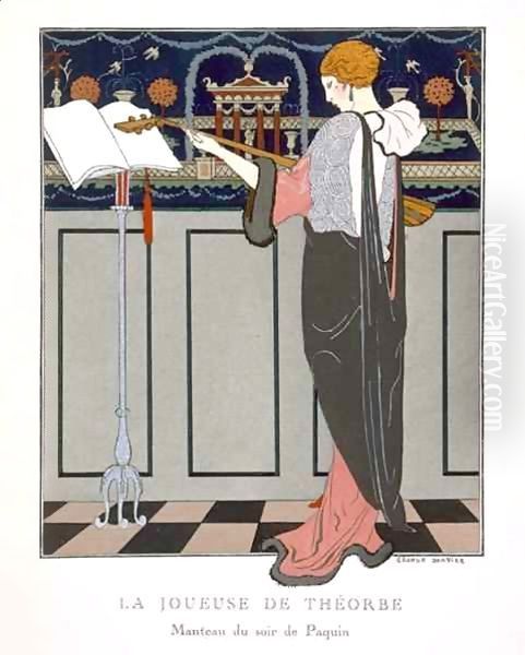 The Theorbo Player, design for an evening coat by Paquin - view 1