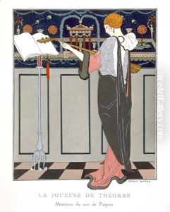 The Theorbo Player, design for an evening coat by Paquin by Georges Barbier