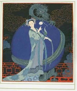 Lady with a Dragon by Georges Barbier