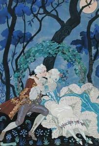 Secret Kiss, illustration for 'Fetes Galantes'
