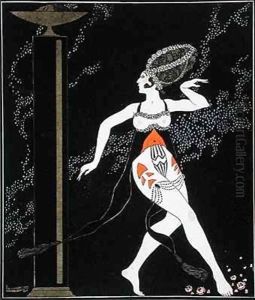Ballet scene with Tamara Karsavina (1885-1978) by Georges Barbier