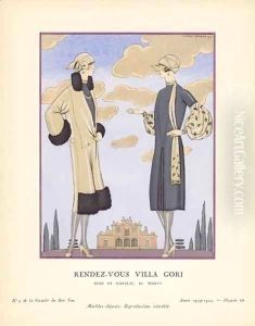 'Rendez-Vous Villa Gori - Robe et manteau, de Worth' by Georges Barbier