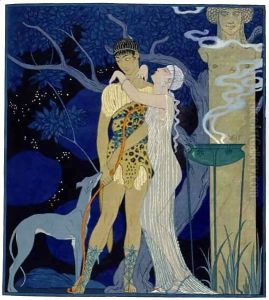 Venus and Adonis by Georges Barbier