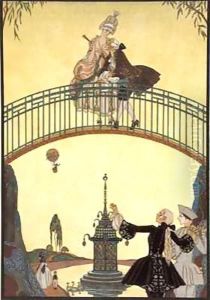Love on the Bridge by Georges Barbier