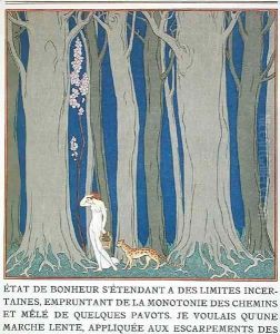 Woman followed by a Leopard by Georges Barbier