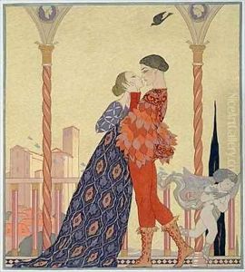 Lovers on a Balcony by Georges Barbier
