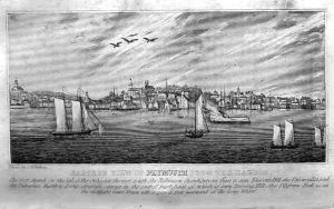 Eastern View of Plymouth from the Harbour by John Warner Barber