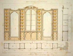 Design for a shop display cabinet by F. Barabas