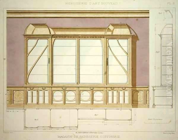 Design for a pastry shop display cabinet - view 1