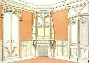 Interior design for a dining room by F. Barabas