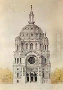 West facade of the Church of St. Augustin, Paris by Victor Baltard