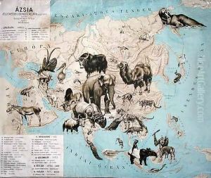 Map of animals in Asia and the Far East by Janos Balint