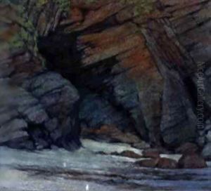 Rocks at Cadgwith, Cornwall by Alfred Lys Baldry