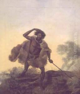 Aborigine with spear by Thomas Tyrwhitt Balcombe