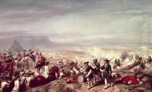 Battle of Almansa between the troops of Philip V (1683-1746) and those of the Archduke Charles of Austria in 1707