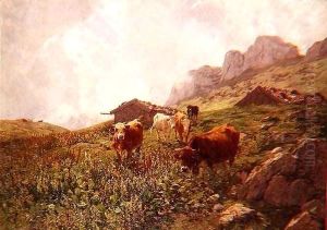 Cattle in an Alpine Landscape