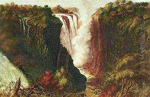 Victoria Falls from Western End of Chasm by Thomas Baines