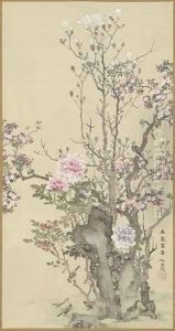 Bird and Flowers, Edo period by Yamamoto Baiitsu
