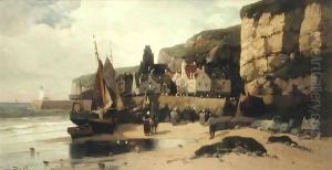 Fishing Village, Normandy by Jules G Bahieu