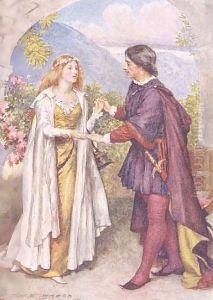 Hamlet and Ophelia from 'Children's Stories from Shakespeare' by John Henry Frederick Bacon