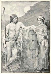 Olaf and Sigrid, from 'Hero Myths and Legends of the British Race' by John Henry Frederick Bacon