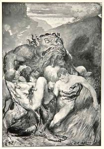 The Daemon of evil, with his fierce ravening, greedily grasped them by John Henry Frederick Bacon