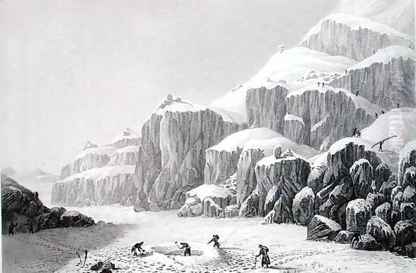 Preparing an Encampment on the Barren Grounds, Gathering Tripe de Roche - view 1