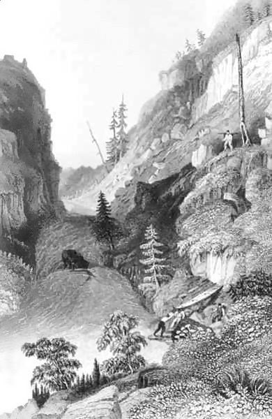A portage in Hoarfrost River - view 1