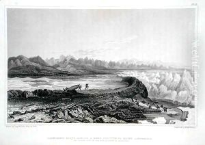 Launching Boats across a Reef opposite to Mount Conybeare by Sir George Back