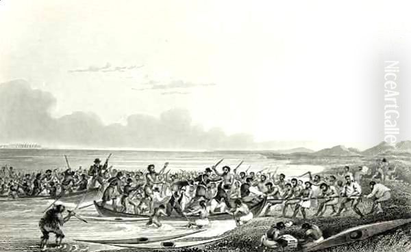 The Eskimoes Pillaging the Boats - view 1
