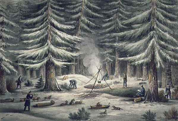 Manner of Making a Resting Place on a Winter Night - view 1