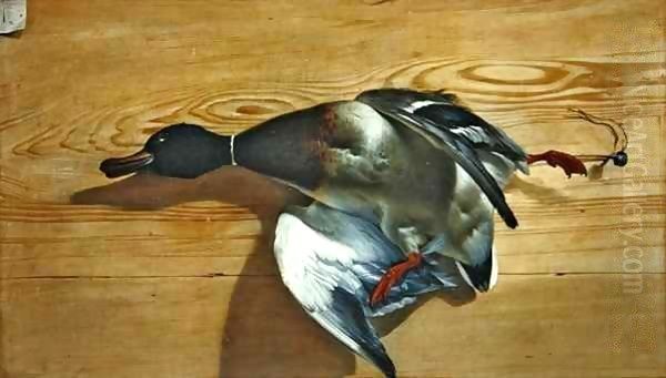 A duck on a pine board - view 1