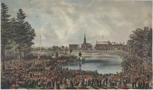 Firemen's muster in Merrimack Square on 15th September by John Badger Bachelder