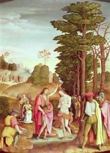 Baptism of Christ by Francesco Ubertini Bacchiacca II
