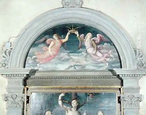 SS. Benedict, Dominic and Sebastian 2 by Francesco Ubertini Bacchiacca II