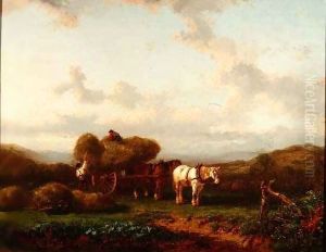 Animals Grazing in a Meadow by Hendrikus van de Sende Baachyssun